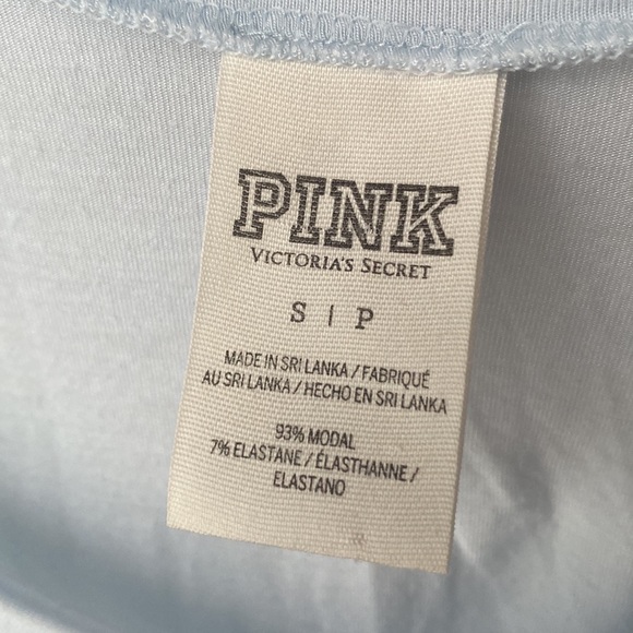 PINK Victoria’s Secret v neck light blue short-sleeve tee, Size S - Picture 2 of 8